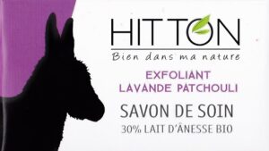 Savon bio Hitton exfoliant lavande patchouli et 30 % de lait d'ânesse
