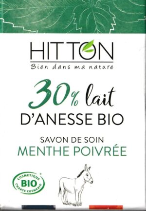Savon bio hitton Menthe 30% de lait d'ânesse